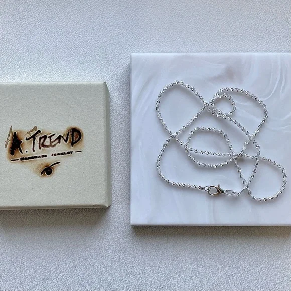 2mm Sterling Silver twisted Necklace - Picture 1 of 5